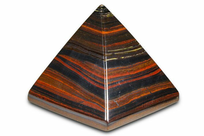 Polished Tiger Iron Stromatolite Pyramid - Billion Years #379595